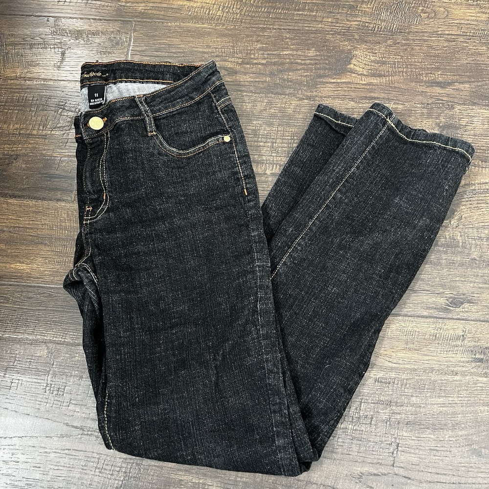 Southpole Jeans Womens Juniors Sz 11 Black Mid Rise Ranch Western 31 X 31 Y2K